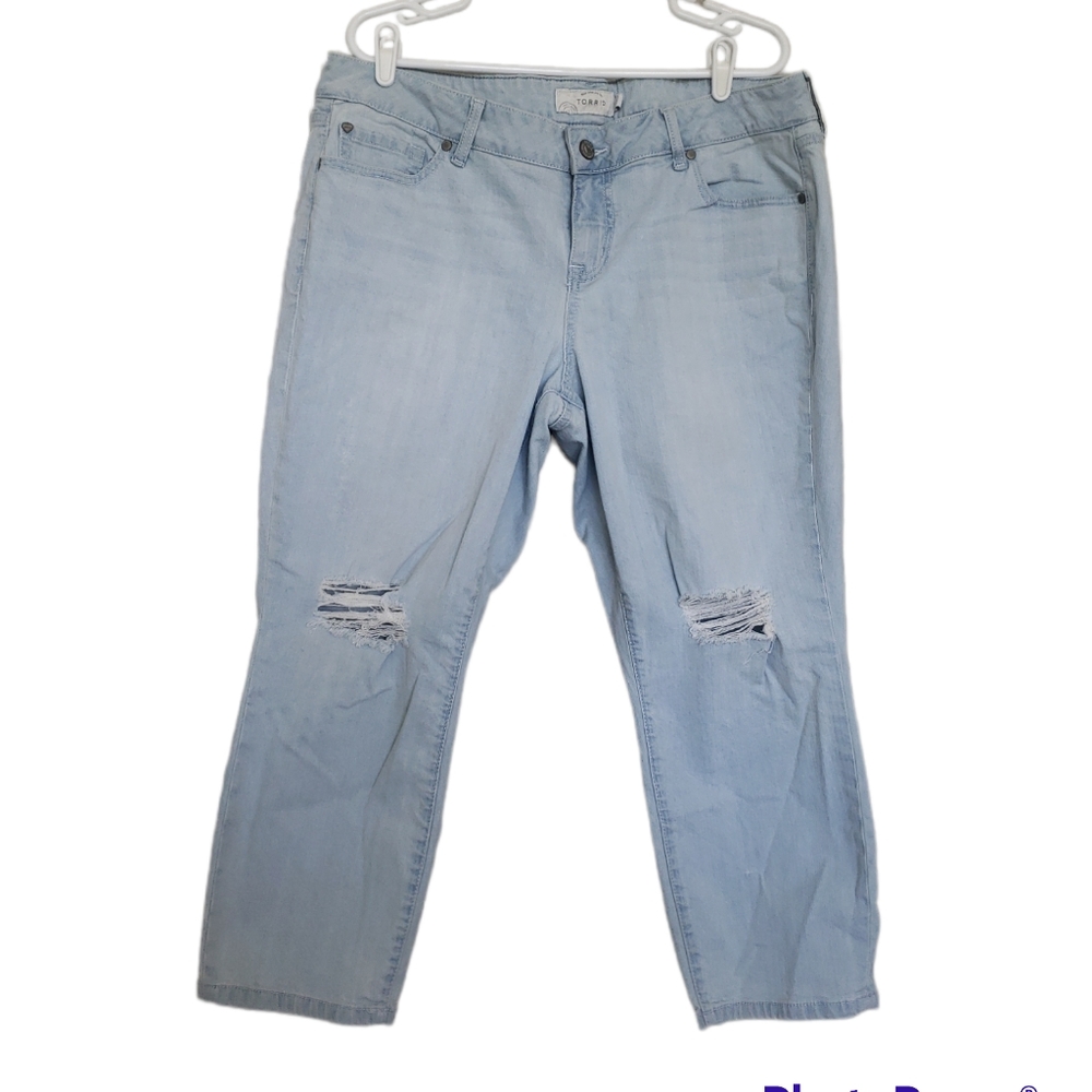 Torrid Light Washed Distressed Boyfriend Jeans